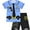 2Pcs Policeman, variant on ATAIKU 3-8Y Engineering Vehicle 2-Piece Digital Pajamas Summer Comfortable Short Sleeve Shorts Home Set