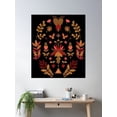 thumbnail image 2 of Pastel Floral Folk Art, Abstrac Warm Summer Colors Poster Wall Art, Modern Wall Decor For Living Room Bedroom, 8x12 UNFRAMED, 2 of 3