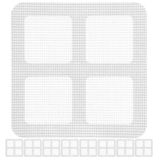 100 pegatinas de malla cuadradas para atrapar pelos, desagüe de ducha, desagüe de suelo de baño, adhesivo para residuos de pelo, filtro antibloqueo