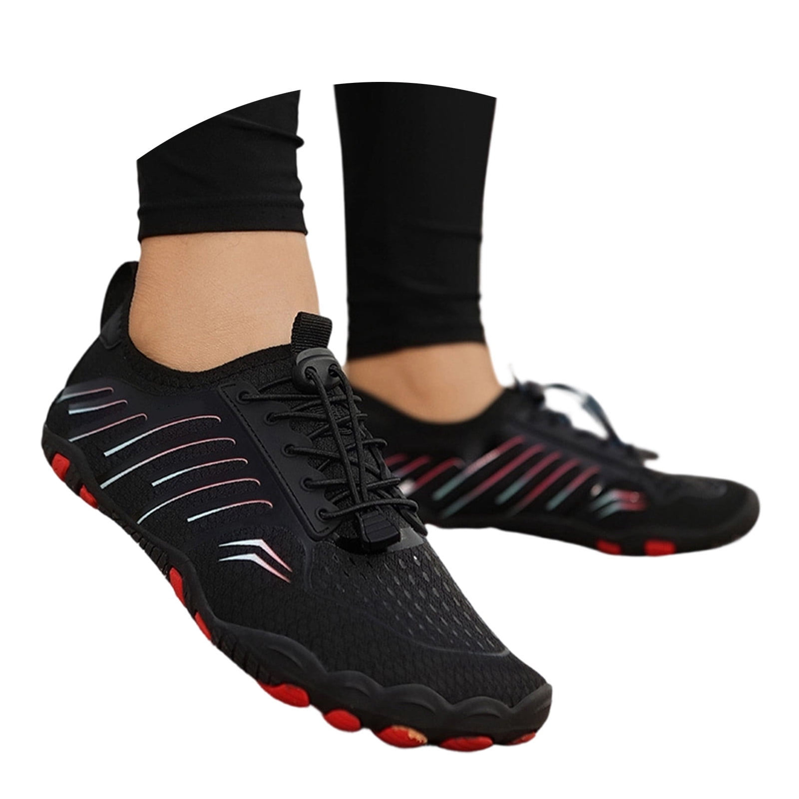 KANG Fashion Unisex Outdoor River-Trekking Shoes, Non-, Water-Resistant Aqua Shoes for Hiking, Yoga, Beach, and Outdoor Sports Activities with a Flexible, Protective Sole Black 44