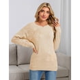thumbnail image 2 of Cogild Sweaters for Women, Bow Applique Crew Neck Long Sleeve Knit Pullover Sweater, 2 of 10