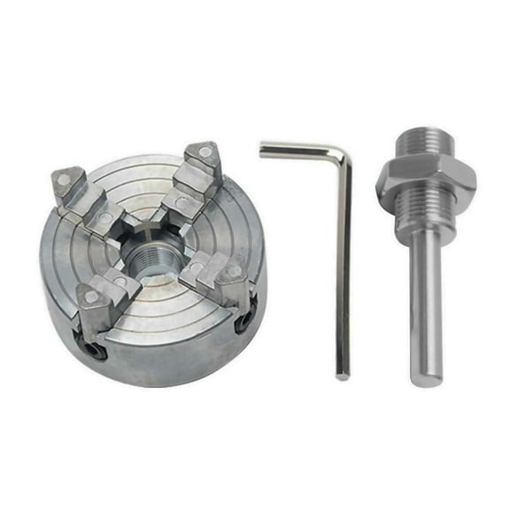 Optimized Woodworking Experience 4-Jaw Chuck Set Smooth Operations & Quick Setup for Wood Lathes