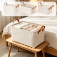 thumbnail image 7 of Storage Baskets for Shelves, Fabric Storage Bins for Clothes, Closet Organizers with Handles(L, Beige), 7 of 7