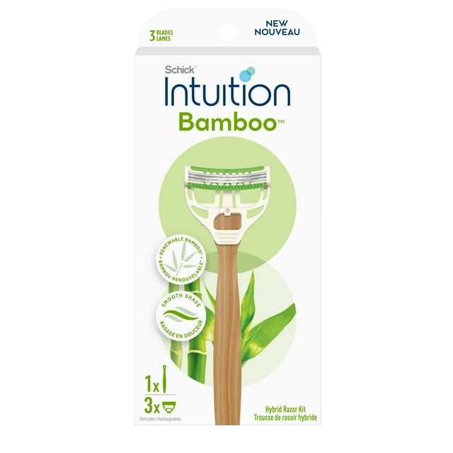 Maquinillas de afeitar desechables de bambú Schick Intuition para mujer 3 unidades