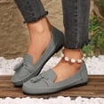 thumbnail image 2 of Pandaie Loafers for Women Comfortable Suede Tassel Walking Slip on Flats Shoes Lightweight Business Casual Work Penny Loafer Grey Size 6.5, 2 of 9