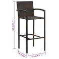 thumbnail image 4 of vidaXL Bar Stools 4 pcs Brown Poly Rattan, 4 of 5