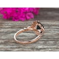 thumbnail image 2 of Milgrain Cushion Cut Black Diamond Moissanite Engagement Ring 2.05 Carat Glaring Wedding Ring 10k Rose Gold Floral Art Deco, 2 of 6