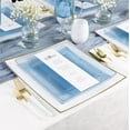 thumbnail image 5 of Combo Set 7.75" Dessert Plates and 10.75" inch Square Blue Plastic Plates with Gold Rim, Disposable China Like Party Plate, Heavy Duty Dinner Charger Plate, Salad, Wedding, Tableware (10), 5 of 7