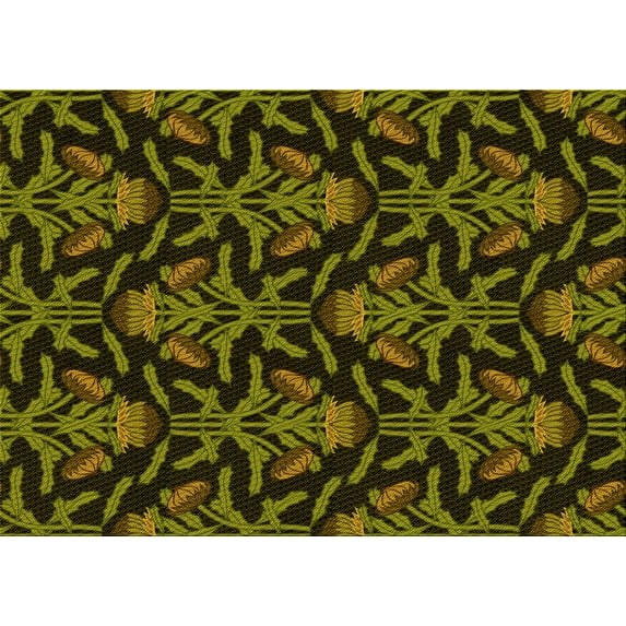 Ahgly Company Machine Washable Indoor Rectangle Transitional Dark Yellow Green Area Rugs, 7' x 9'