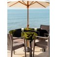 thumbnail image 2 of Outdoor Tablecloth with Umbrella Hole and Zipper, Yellow Rose Square Table Cloth 54x54 Inch Waterproof Tablecloth, Vintage Abstract Garden Flower Floral Black Picnic Table Cover for Patio Camping, 2 of 7