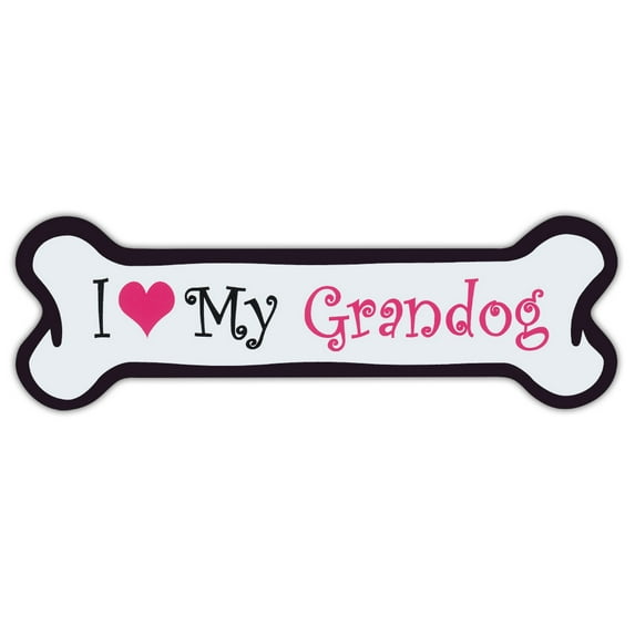 Pink Dog Bone Shaped Magnets: I Love My Grandog | Cars, Trucks And More!