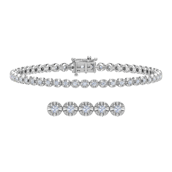 1 Carat Diamond Tennis Bracelet in 14K White Gold (7.5 Inch) (SI1-SI2 Clarity)