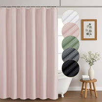 OVZME Leon Blush Pink Shower Curtain for Bathroom, Extra Long 84 inch, 3D Embossed Textured Fabric, Luxury Hotel Style, Water Repellent & Machine Washable, 72x84 inches, Blush