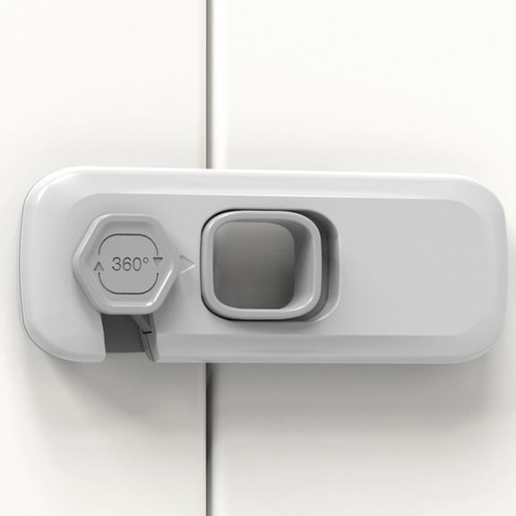 Raindrops Child Safety Refrigerator Locks, Light Grey, 2-Pack - Child Proof Cabinet and Fridge Security