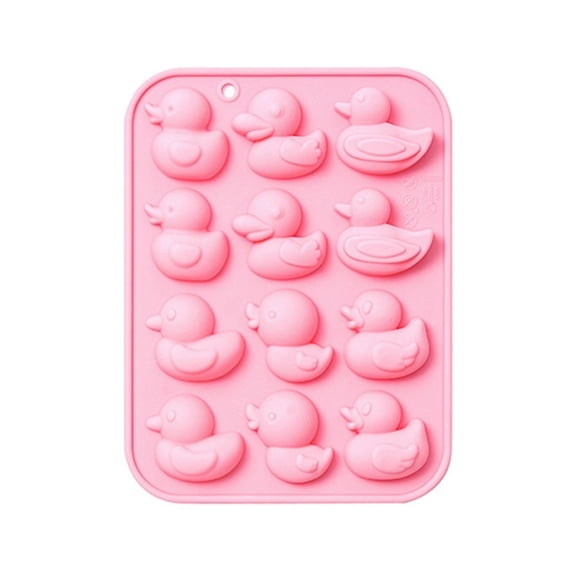 12 Cavity Cute Ducks Silicone Resin Mold 3D Fondant Mould Baking DIY Supplies