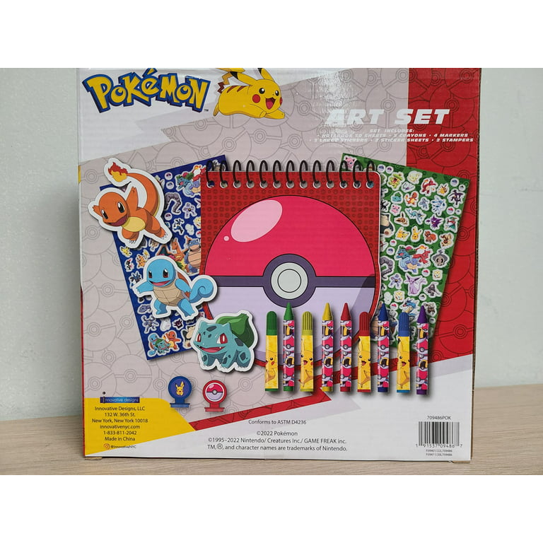 Pokemon Kids Coloring Art Set with Stickers and Stampers 