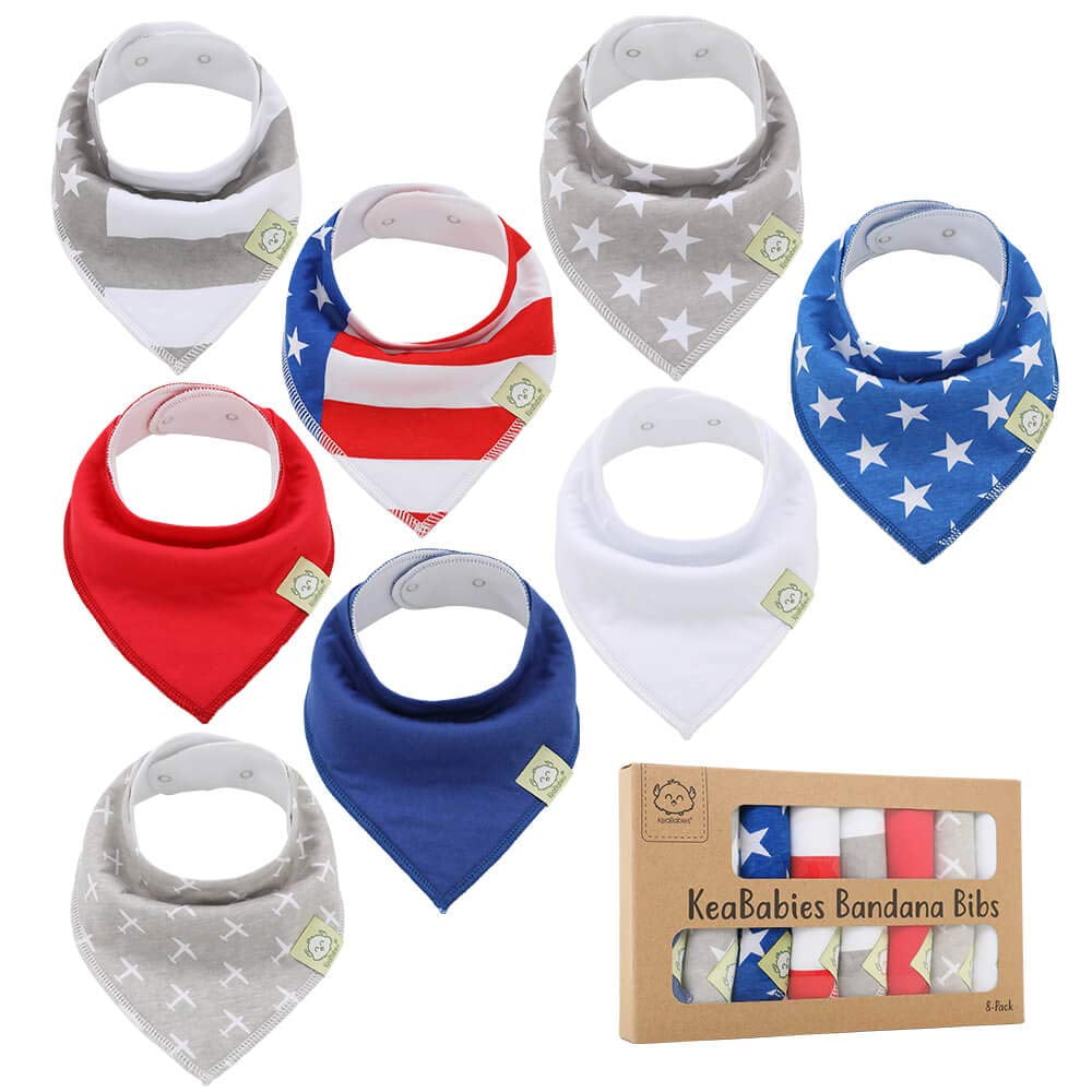 Organic Cotton Baby Bib Set 4-Pack Absorbent w// Snaps Social Media Theme
