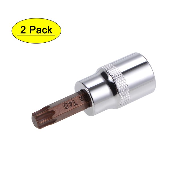 Unique Bargains 3/8-Inch Drive Bit Sockets Torx T40 S2 Steel 48mm Length 2 Pcs