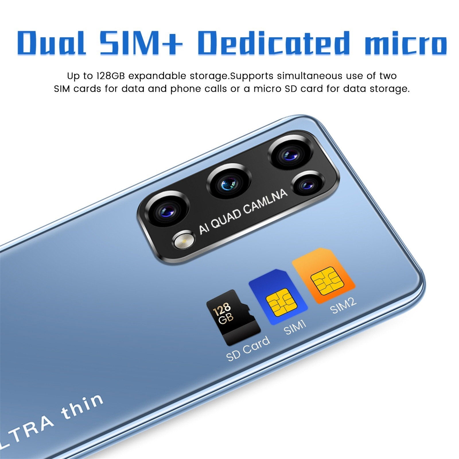 HOMBOTI Smart Phone Clearance Unlocked Phone 5.8-inch Curved Screen Smartphone Android 10.0 1080P HD Camera1GB + 8GB Support 2 SIM Card And 128G Card