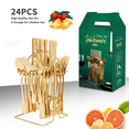 thumbnail image 1 of Gold Silverware Set Stainless Steel  24 Piece Anti-Rust Mirror Polished Flatware Gold Utensils Set Service for 6 with Gift Packaging  Dishwasher Safe  Hotel Tableware Wholesale, 1 of 6