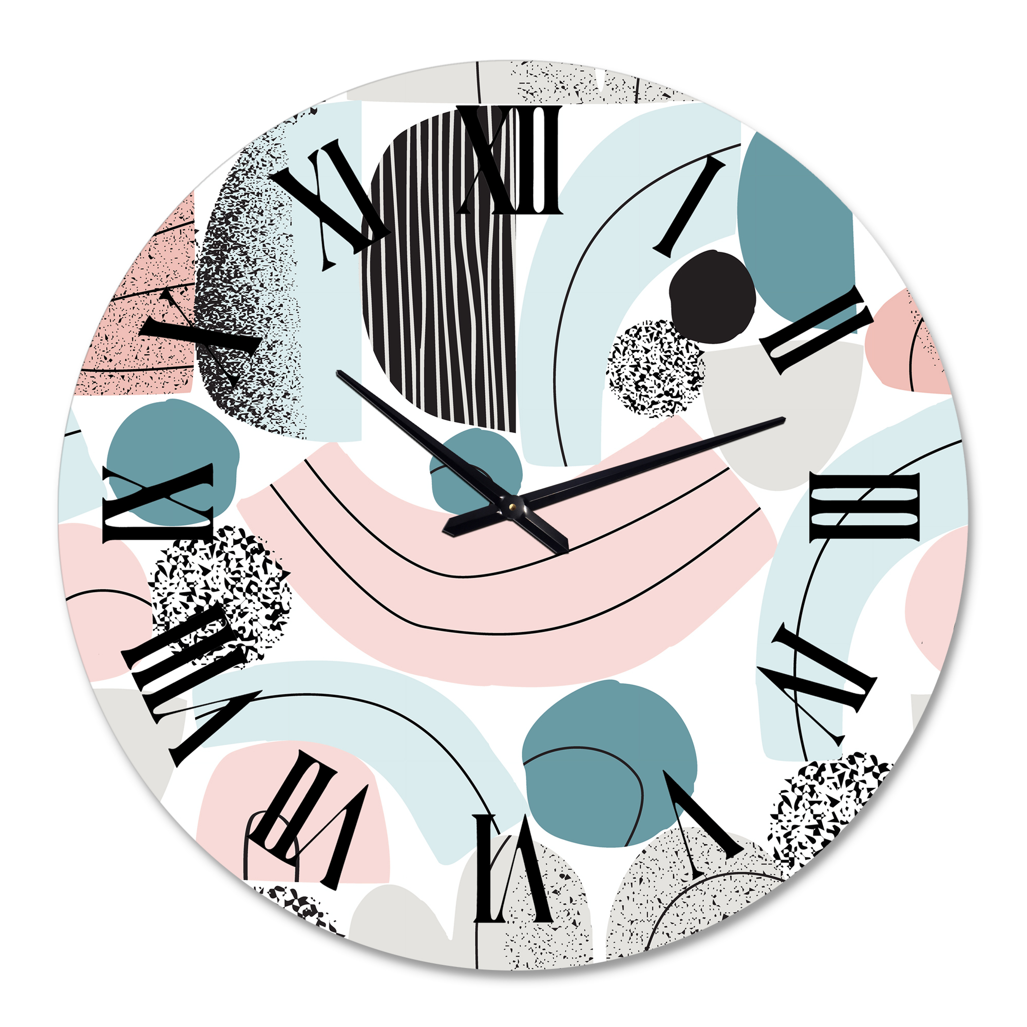 Designart 'Colorful Art Collage In Pastel Colors' Modern Wall Clock