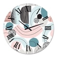 thumbnail image 2 of Designart 'Colorful Art Collage In Pastel Colors' Modern Wall Clock, 2 of 5