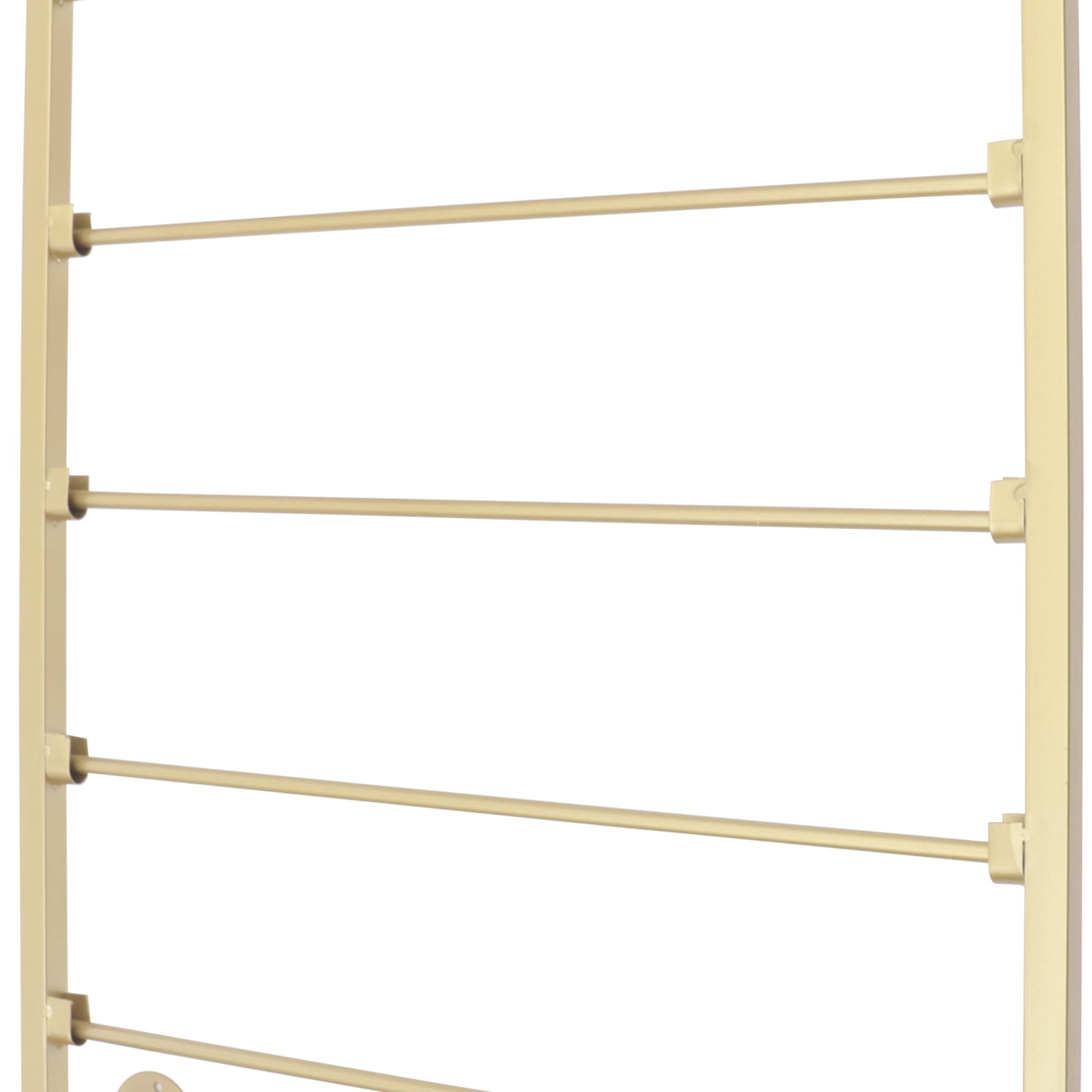 Miumaeov Gold Scarf Display Stand 5-Tier Metal Belt Hanger Tie Rack Wall Mounted Sturdy