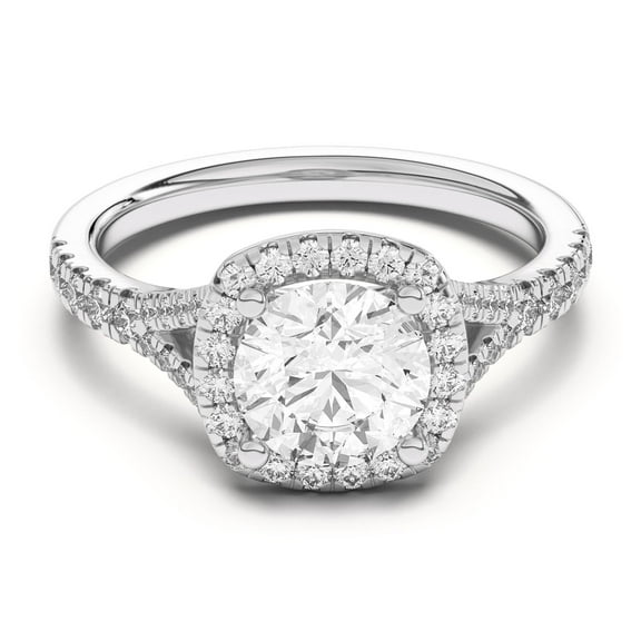 Kiva Jewel Lab Created 1.66 Ct Round Cut Diamond Ring - 14K White Gold Plated Solitaire Engagement Ring - Stunning Proposal Ring for Women - Elegant Anniversary Diamond Ring - Gorgeous Ring for Her