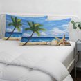 thumbnail image 4 of Summer Palm Tree Pillow Protectors with Zipper Standard Size, Beach Ocean Coastal Starfish Shells Soft Brushed Microfiber Throw Pillow Covers, Decorative Pillowcase for Couch Sofa Bedroom 20"x26", 4 of 9
