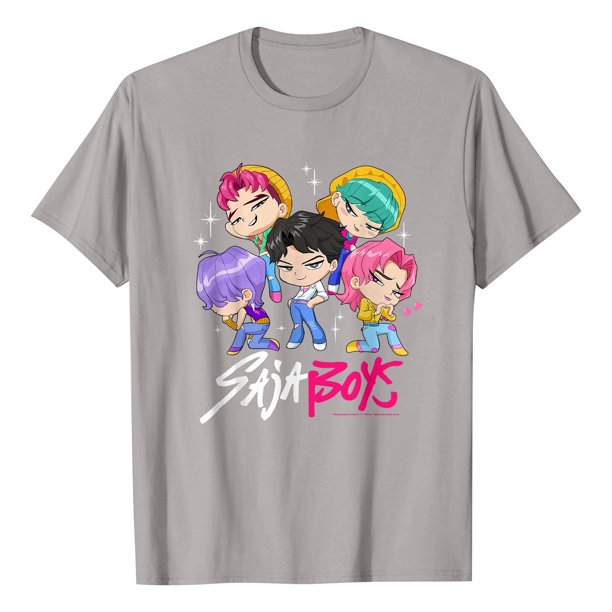 Unisex Huntrix De-mon Hun&Ters Shirt T-Shirts Short-Sleeved Shirts Pure Cotton Printed Boys And Girls Casual Comfortable For Home And Outdoor Activities Wear XL