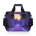 thumbnail image 7 of FORMRS Insulated Cooler Bag 24 Cans Capacity Soft Leakproof Lunch Box with Side Pockets, Blue Road, 7 of 7