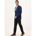 thumbnail image 4 of Vestido de hombre Blazer a cuadros Un botón Slim Fit Traje a cuadros Chaqueta deportiva Chaqueta pequeña Azul oscuro, 4 of 6