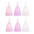 thumbnail image 3 of Copa menstrual reutilizable en tamaño grande, color transparente, hecha de silicona de grado médico, suave y cómoda para uso diario, ideal para actividades como nadar o dormir, fácil de limpiar y, 3 of 7
