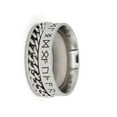 thumbnail image 4 of Viking Rune Chain Spinner Ring Unisex 316L Stainless Steel Celtic Norse Anti-Anxiety Band, 4 of 5