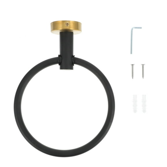 Raindrops  Towel Ring Black Hand Holder Stand Washcloths Clothes Racks Office