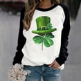 thumbnail image 2 of St. Patrick's Day Shirts for Women Crew Neck Casual Long Sleeve Patchwork Funny Printed Pullover Tops Sweatshirts(Black,XL), 2 of 5