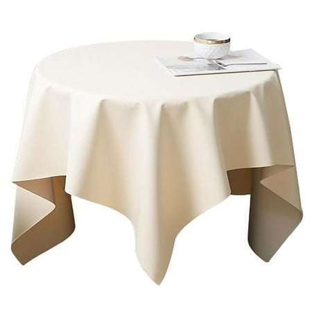 

Tablecloths For Round Tables Waterproof Oil Proof Scratch Resistant Leather Square Tablecloth solid Color Table Cover For Living Room Patio Garden Outdoor-Yellow-130*130CM