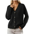 thumbnail image 1 of Cardigans pour Femmes, Cardigan Tricoté Doux à Manches en V et Boutons, Longs Cardigans pour Femmes, 1 of 8