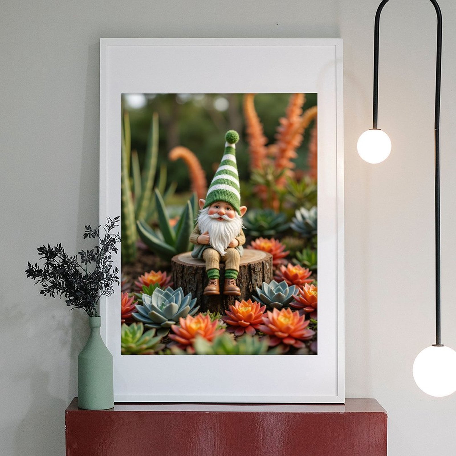 Diamond Art Kit for Adults, Gnome In Succulent Garden Diamond Painting for Adults Beginners, 5D DIY Diamond Art Painting Kits, Colorful Diamond Painting Craft for Home Decor 12x16