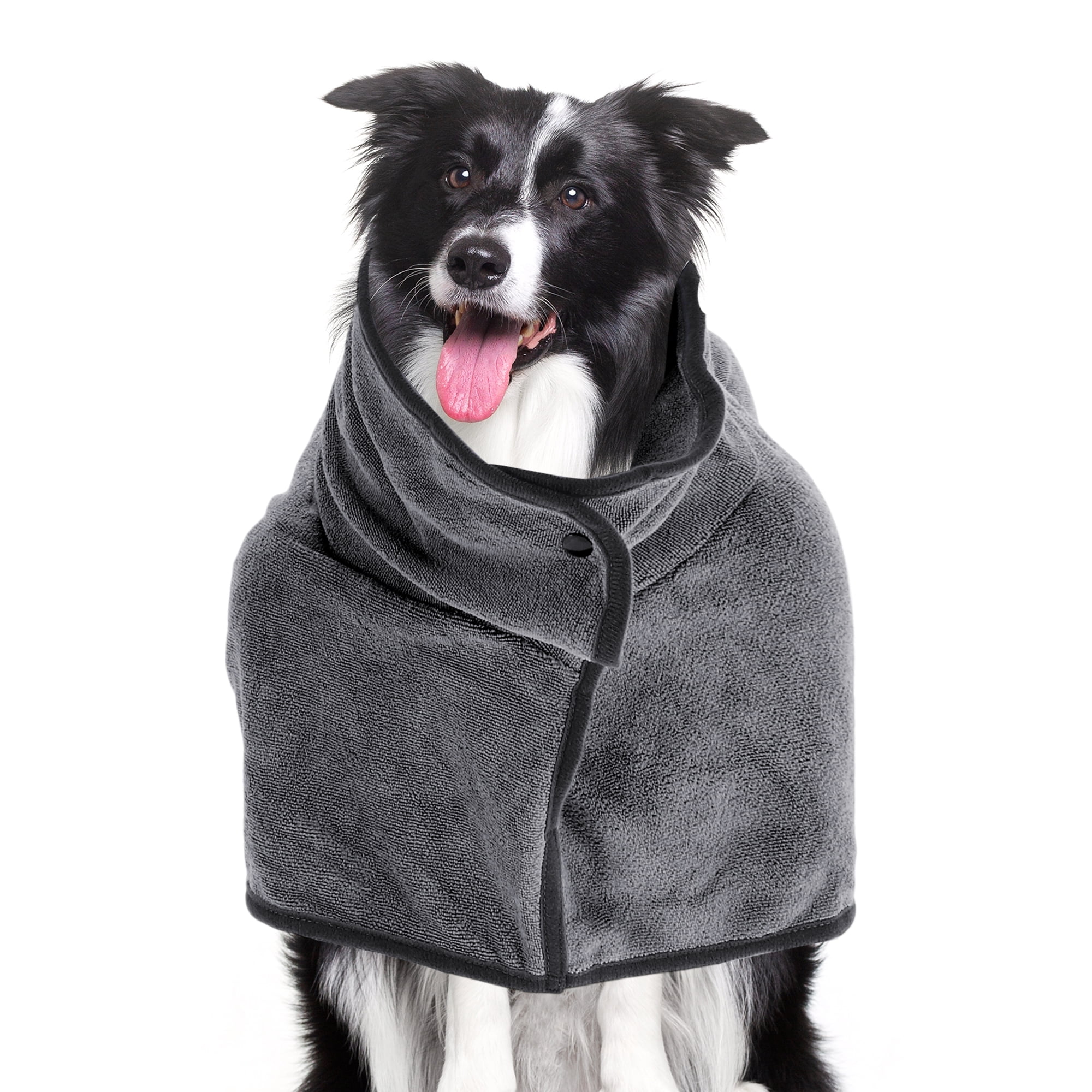 Unique Bargains Dog Bathrobe Soft Pet Towel Absorbent Coat for Cats and Dogs XS Gray