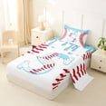 thumbnail image 2 of Manfei Personalized Initial S Twin Sheet Sets 3pcs,Baseball Sport Bedding, 2 of 5