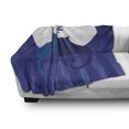 thumbnail image 3 of Fence Soft Flannel Fleece Throw Blanket, Cats in Love Watching Full Moon at Night Valentines Romantic Cartoon, Cozy Plush for Indoor and Outdoor Use, 60" x 80", Indigo Cobalt Blue White, by Ambesonne, 3 of 6
