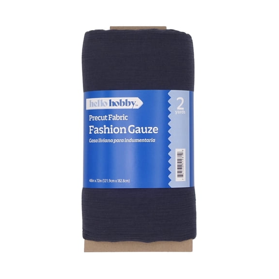 Hello Hobby 48” x 72” 100% cotton cotton gauze 2 yard precut fabric, Charcoal, 48" wide for sewing & crafting