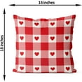 thumbnail image 6 of Valentine's Day Pillow Covers 18x18 Set of 2, Plaid Red Love Heart Valentines Throw Pillows Valentines Decor Linen Square Pillowcase Anniversary Decorative Outdoor Cushion Case for Sofa Couch, 6 of 6