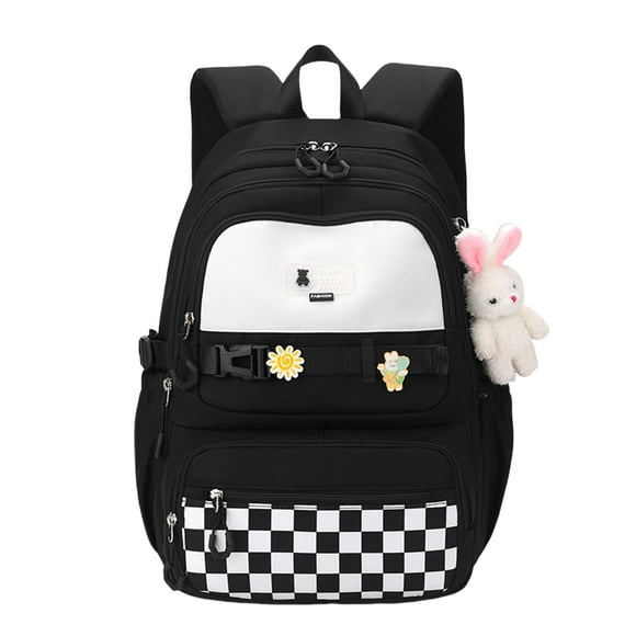 Mochila escolar TYHOTULY, bonita, para niñas, mochila kawaii negra