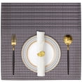 thumbnail image 4 of Placemats Set of 12 for Dining Table, Table Placemats, Rectangular PVC Vinyl, 18x12 Inches - Black Brown, 4 of 8