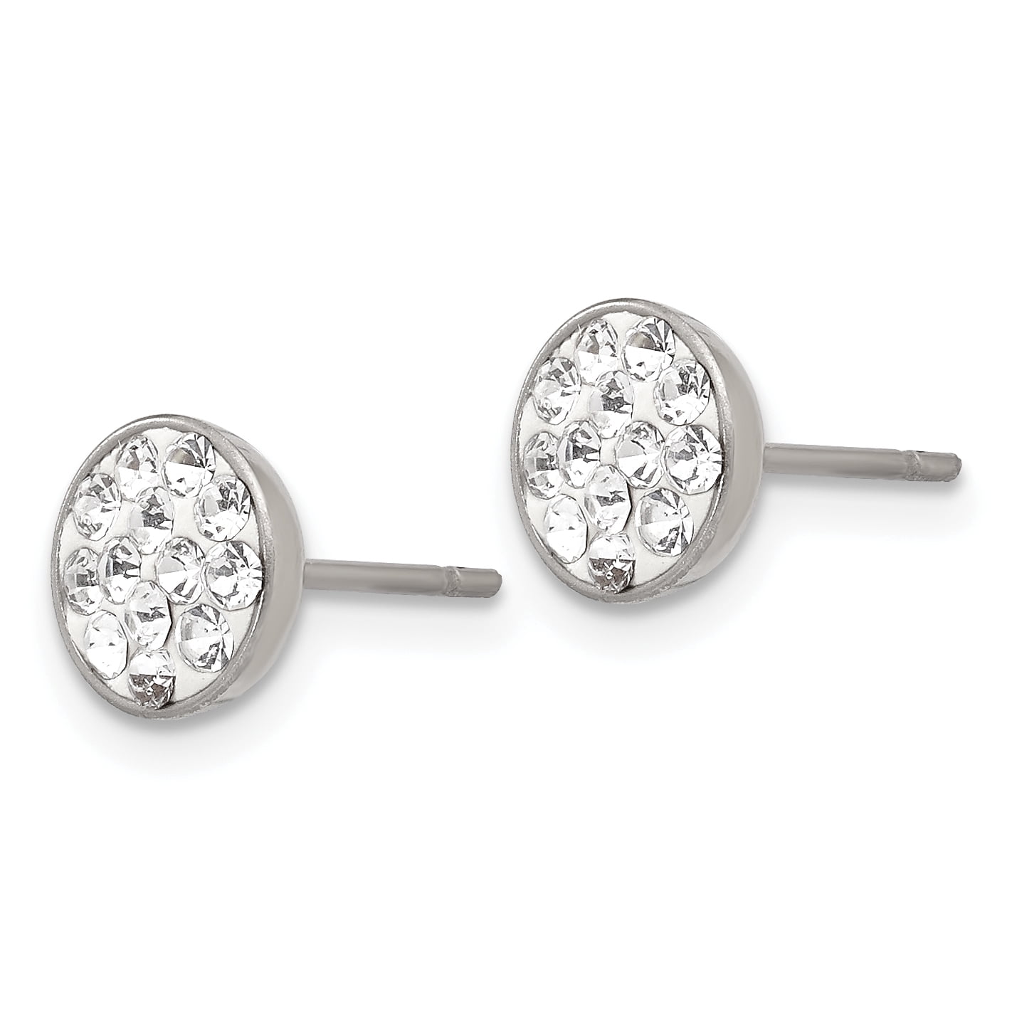 Chisel  Stainless Steel Polished Clear Crystal Post Earrings