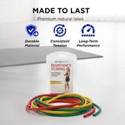 THERABAND Resistance Tubes, Beginner Set, Yellow, Red, and Green, 5 ft Latex Tubing, Home or Clinic Use, Cut-to-Fit, Color-Coded Resistance Bands for Upper & Lower Body Workouts