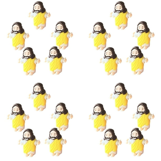 XIANXIAN 40 Mini Figuras Juguetes Juguetes Diseño Original Mini Figura de Goma Pequeño Jesús para Escondite Recuerdos de Fiestas Religiosas Manualidades de Domingo Regalos de Bautismo para Rellenos
