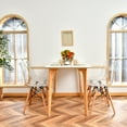 thumbnail image 3 of Costway Set of 4 Dining Chairs Modern Plastic Shell Side Chair w/ Clear Seat & Wood Legs, 3 of 12